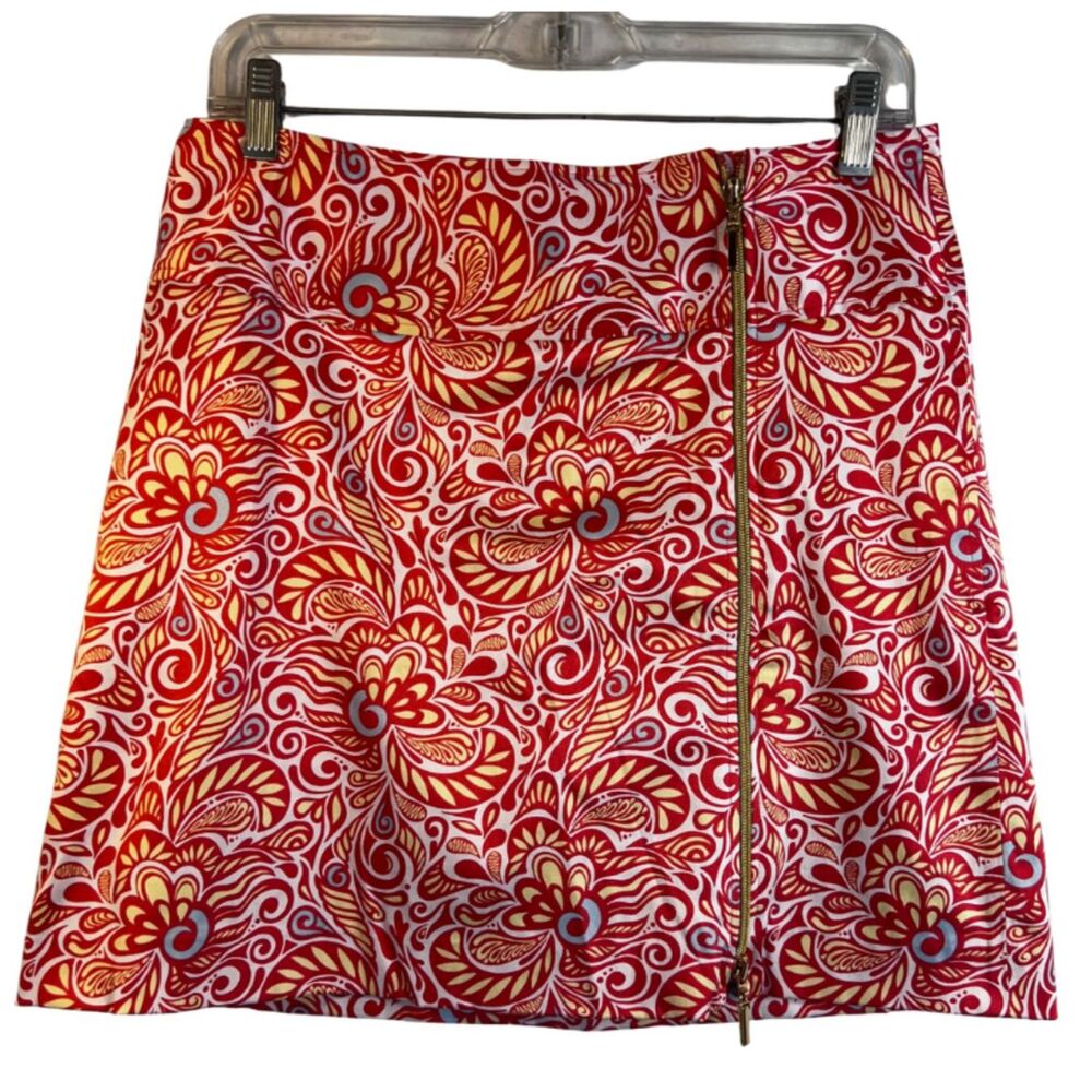 Sport Haley Busy Maximalist Golf Skort Size Gold Zip Athletic Activewear Size 4